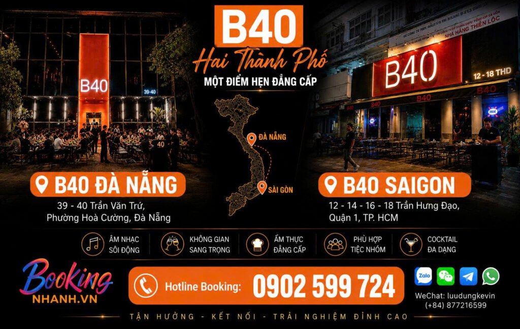 Banner Quán Nhậu B40 Trần Hưng Đạo Saigon và Đà Nẵng