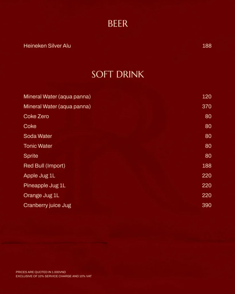 Menu Rever Lounge Cruise Thực Đơn (25)