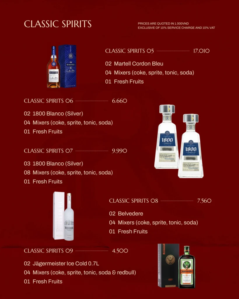 Menu Rever Lounge Cruise Thực Đơn (9)