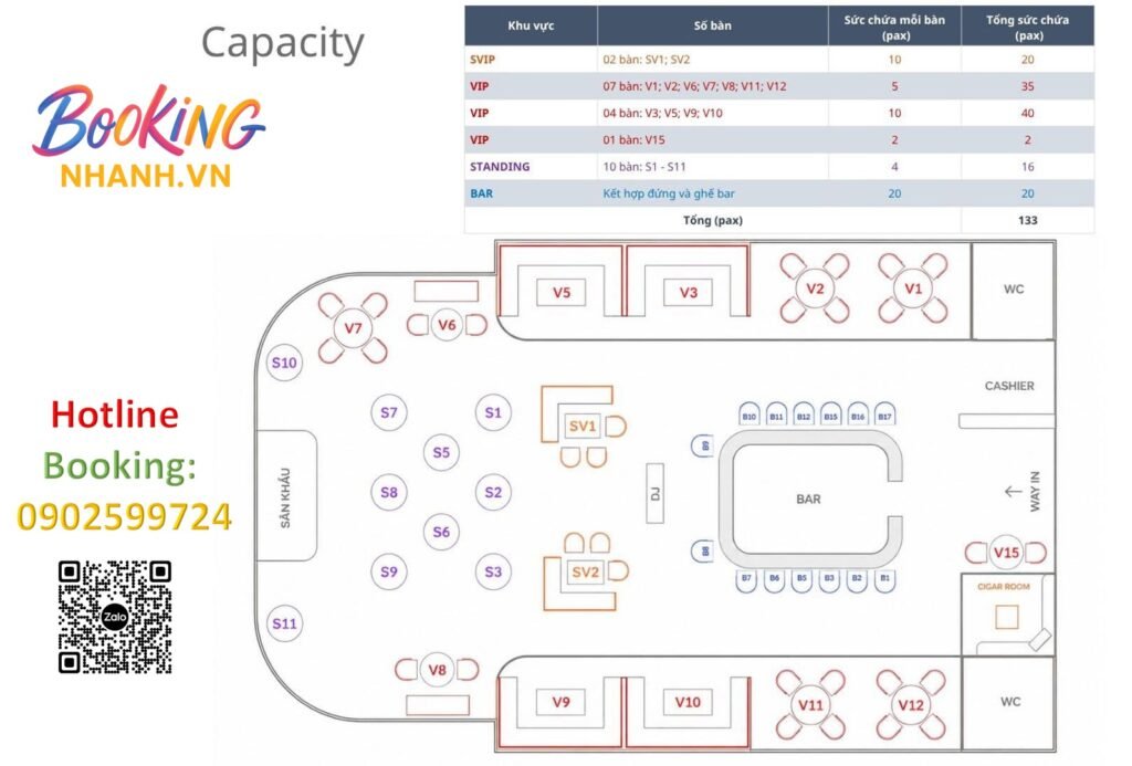 Sơ Đồ Vị Trí Ngồi REVER Lounge Booking